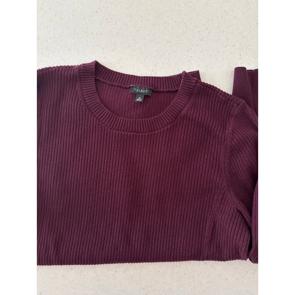 Talbots Ribbed Sweater
Burgundy Crew Neck Cotton Modal Long Sleeve Knit Top - Picture 9 of 14